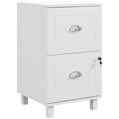 2-Drawer Small Filing Cabinet Lockable Home Office Storage Cabinet with Adjustable Hanging Bars for A4 Letter