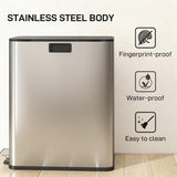 Poubelle double à couvercle à fermeture douce, poubelle avec seau intérieur amovible pour cuisine 2 x 7,4 gal (2 x 28 L)