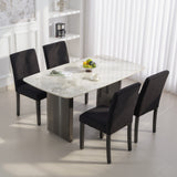 Modern Dining Chairs Set of 4, Kitchen Chairs with Rubberwood Legs and Padded Seat