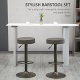Lot de 2 tabourets de bar modernes réglables, Tabouret de bar pivotant avec repose-pieds, Plateau rond en similicuir pour cuisine