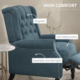 Fauteuil inclinable à dossier haut avec repose-pieds, fauteuil inclinable capitonné avec accoudoirs roulés pour le salon
