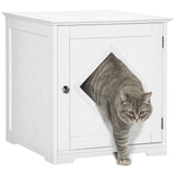 Cat Litter Box Enclosure End Table, Hidden Litter Box Nightstand with Large Tabletop
