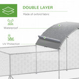 21.7' x 6.2' Metal Chicken Run with Waterproof and Anti-UV Cover