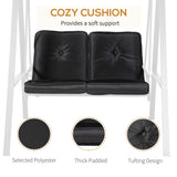 2-Seater Outdoor Porch Swing with Adjustable Canopy, Patio Swing Chair for Garden