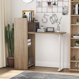 Table pliante 2 en 1, table de salle à manger gain d'espace avec étagère 4 étages pour petits espaces
