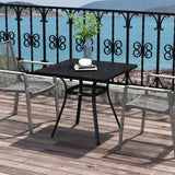 Rectangle Patio Dining Table for 4 People with Steel Legs, Metal Tabletop for Garden