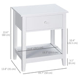 Modern Style Nightstand, Small End Table with Drawer and Storage Shelf for Bedroom