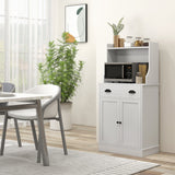 Microwave Cabinet, Kitchen Storage Cabinet with Drawer and Adjustable Shelf