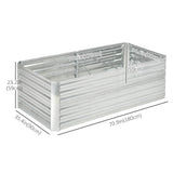 Galvanized Raised Garden Bed, Steel Outdoor Planters with Reinforced Rods, 71