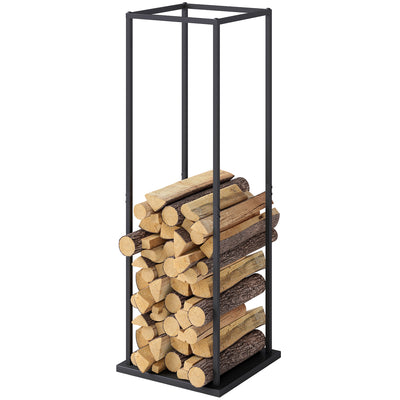 Porte-bûches extérieur, porte-bûches vertical pour foyer, capacité 220 lb, 13