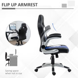 Fauteuil de bureau gaming en cuir PU, chaise d'ordinateur de direction avec hauteur réglable et roulettes pivotantes