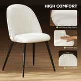 Set of 4 Modern Dining Chairs, Velvet Upholstered Kitchen Chairs with Steel Legs for Living Room
