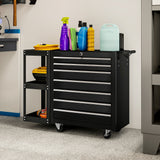 7-Drawer Rolling Tool Chest with Detachable Side Shelf, Lockable Tool Cabinet Box Organizer with Wheels