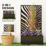Jardinière en métal avec treillis pour plantes grimpantes