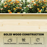 Wooden Raised Garden Bed with 3 Trellises