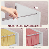 2-Drawer Small Filing Cabinet Lockable Home Office Storage Cabinet with Adjustable Hanging Bars for A4 Letter
