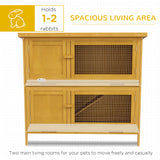 Wood Rabbit Hutch with 2 Large Main House