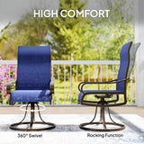 Patio Dining Chairs Set of 2, 360° Swivel Rocking Outdoor Chairs with Armrests, Breathable Mesh