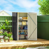 5 x 3ft Outdoor Storage Shed Metal Garden Shed Cabanon with Sloped Roof, Lockable Door for Tool
