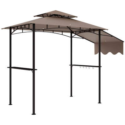 8' x 5' Grill Gazebo, 2 Side Shelves, 6 Hooks