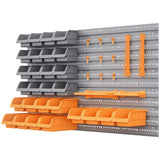 44PC Wall Mounted Storage Bins Parts Rack Kit with Storage Bins, Garage Plastic Organizer