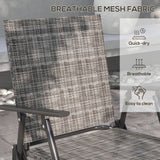 Outdoor 4 Pieces Patio Furniture Set, Garden Set with Two Foldable Armchairs, a Loveseat & Glass Top Table