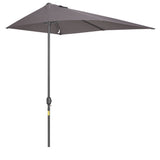 Parasol Demi-Rond 8pi Extérieur Balcon Parasol Patio Jardin Ombrelle Fenêtre Extérieure w/ 5 Nervures