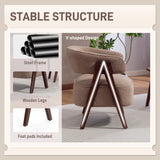 Sherpa Fleece Accent Chair, Upholstered Armchair with Solid Wood Legs and Steel Frame for Living Room