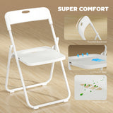 Folding Chairs 6 Pack, Plastic Foldable Chairs with Vent, Carry Hole and Steel Frame for Home