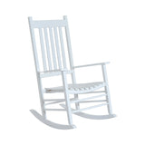 Chaise berçante patio en bois extérieur jardin fauteuil inclinable loisir siège simple bras