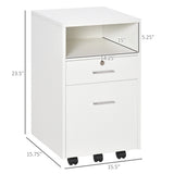 Small Filing Cabinet with 2 Drawers, Lockable Home Office Storage Cabinets on Wheels for A4, Letter Size