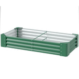 6 x 3 x 1ft Galvanized Raised Garden Bed, Reinforced Outdoor Planter Box with Open Bottom