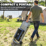 Portable Propane Gas BBQ Grill with Foldable Cart, Wheels, 9500 BTU Gas Barbecue Grill with Piezo Ignition Burner