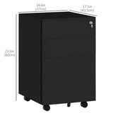 Classeur vertical en acier avec roues, classeur verrouillable à 3 tiroirs avec barre de suspension ajustable pour format A4, lettre et légal