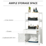 Armoire salle de bain au sol, armoire de cuisine autoportante avec étagères, tiroir et portes