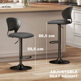 Bar Stools Set of 2, Modern Swivel Counter Height Barstools with Footrest and Hollow Backrest