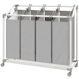 Laundry Hamper with Wheels, 160L Laundry Basket with 4 Removable Bags for Bedroom