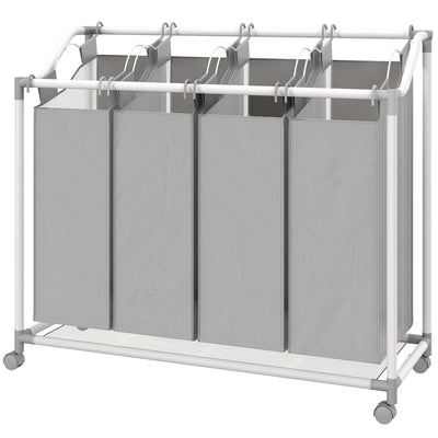 Laundry Hamper with Wheels, 160L Laundry Basket with 4 Removable Bags for Bedroom
