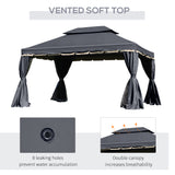 Gazébo patio 13' x 10', structure aluminium robuste