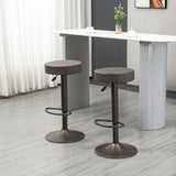 Lot de 2 tabourets de bar modernes réglables, Tabouret de bar pivotant avec repose-pieds, Plateau rond en similicuir pour cuisine