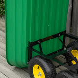 Garden Dump Cart Heavy Duty 440lbs Wagon with Steel Frame and 1