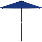Parasol Demi-Rond 8pi Extérieur Balcon Parasol Patio Jardin Ombrelle Fenêtre Extérieure w/ 5 Nervures