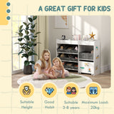 Toy Storage Organizer with 11 Non-Woven Fabric Boxes, Storage Cabinet & Shelves