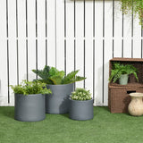 Set of 3 Outdoor Planter Set, 13/11.5/9 in