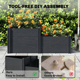 Vinyl Raised Garden Bed Kit, 3-Tier Elevated Garden Box with Open Bottom