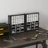 Plastic 39 Drawer Parts Organiser Wall Mount Storage Cabinet for Small Nuts Bolts Tool Set of 2