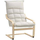 Modern Armchair, Upholstered Accent Chair with Curved Leg and Arm