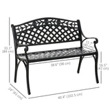 Banc de jardin extérieur, banc de patio 40