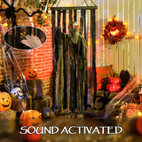 Animatronics Hanging Skeleton Reaper in Cage