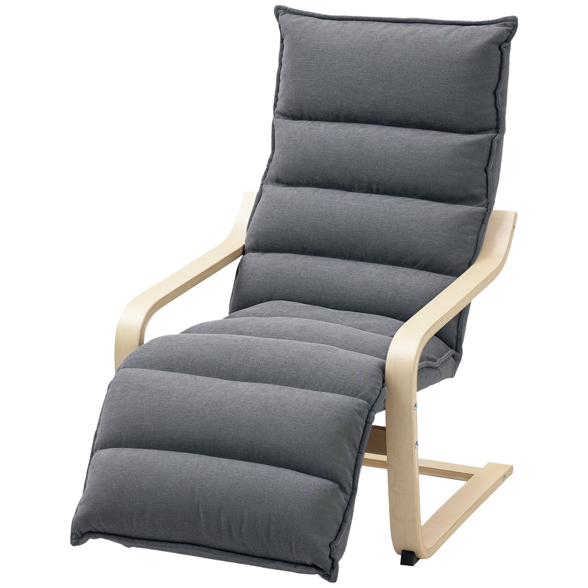 Accent Chair, Velvet Upholstered Living Room Chair with Footrest, Wood Frame